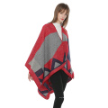 Damen bedruckter Poncho Cape Wendbare vorne offene Schals und Wraps